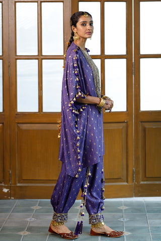 Razia purple embroidered kaftan and salwar