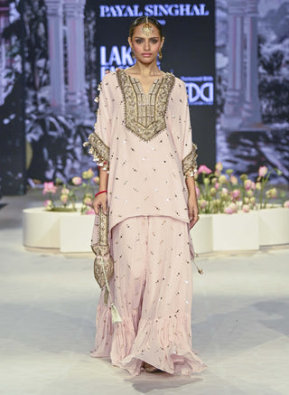 Shahnaaz blush pink kurta and frill sharara