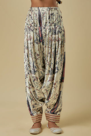 Blue forest whisper print kurta and salwar set