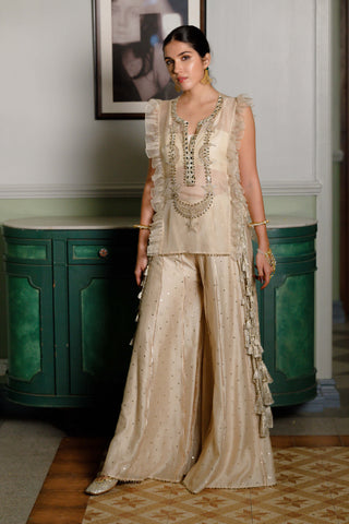 Fawzia stone embroidered bustier and sharara set