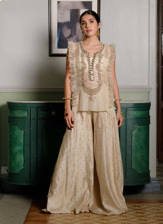 Fawzia stone embroidered bustier and sharara set