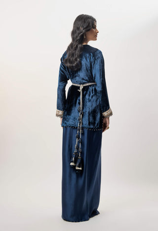 Samira navy blue kurta and dhoti skirt set