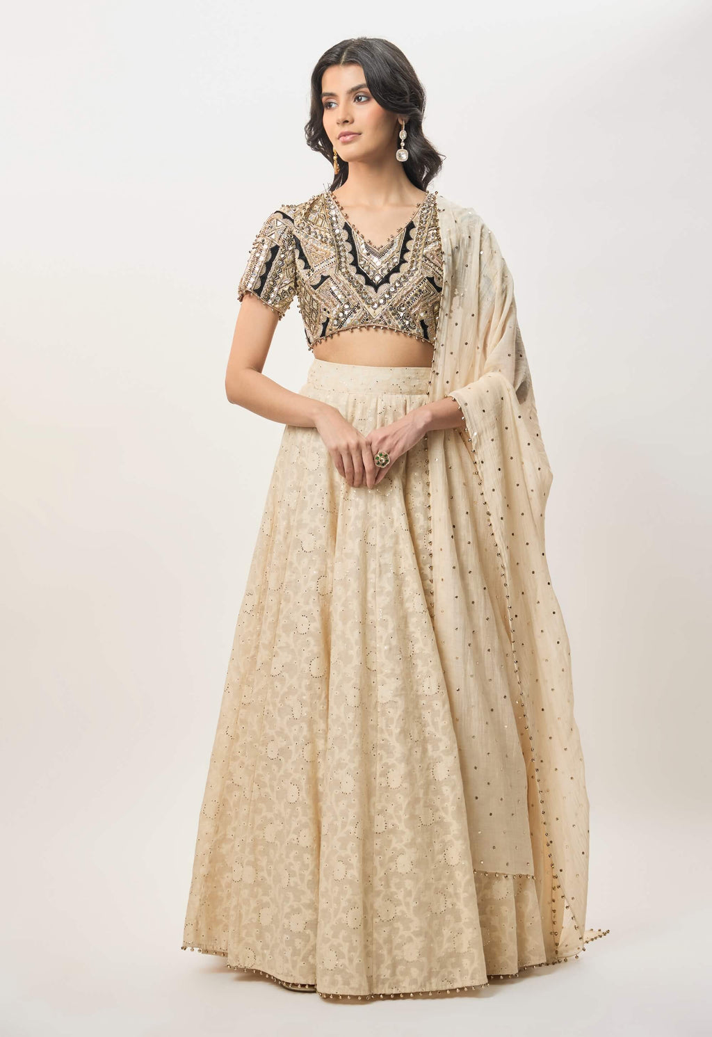 Mahtab stone georgette lehenga set