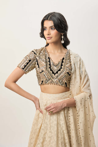 Mahtab stone georgette lehenga set