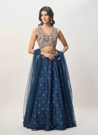 Mahnaz navy blue lehenga set