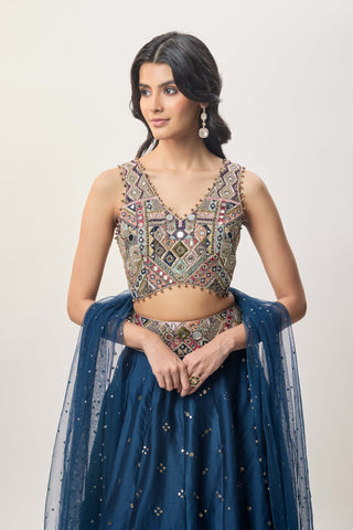 Mahnaz navy blue lehenga set
