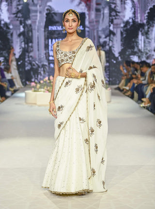 Najia off-white choli and embroidered sari