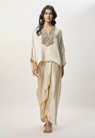 Risa champagne yoke tunic and lungi skirt