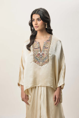 Risa champagne yoke tunic and lungi skirt