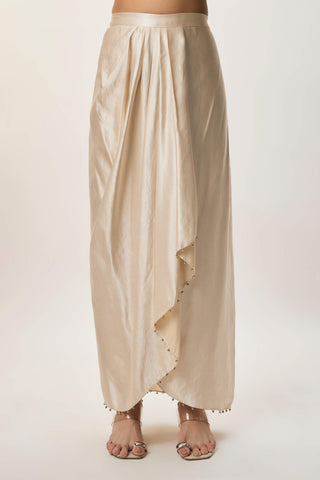 Taraz champagne tunic and lungi skirt