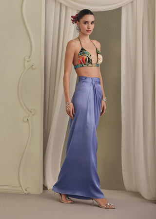 Lavender pastel silk skirt and bustier