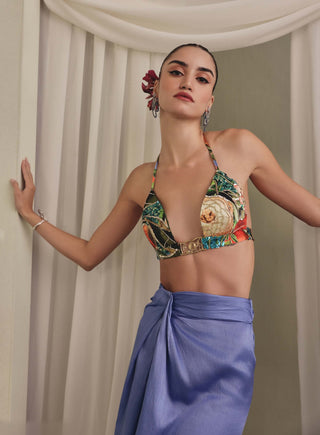 Lavender pastel silk skirt and bustier