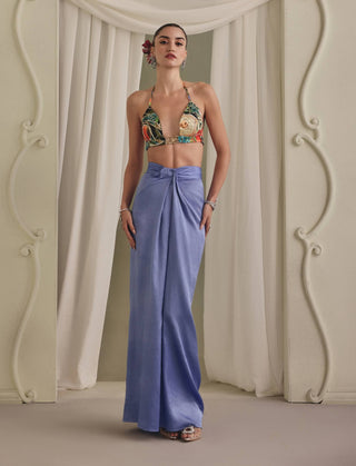 Lavender pastel silk skirt and bustier