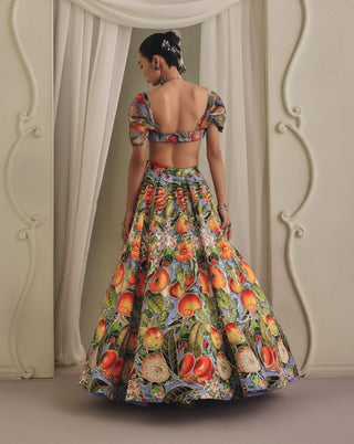 Fruit floral printed lehenga and blouse