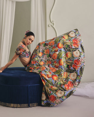 Fruit floral printed lehenga and blouse