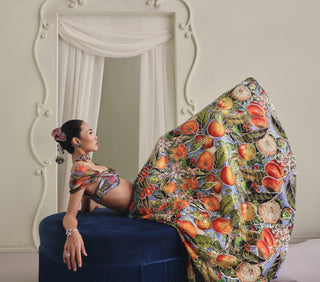 Fruit floral printed lehenga and blouse