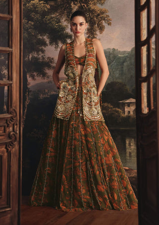 Earthy floral lehenga set