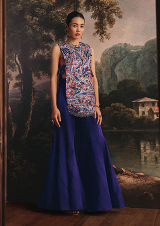 Deep purple jacket, bustier and pants