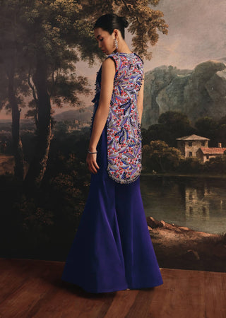 Deep purple jacket, bustier and pants