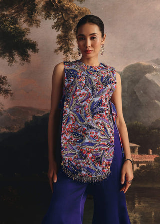 Deep purple jacket, bustier and pants