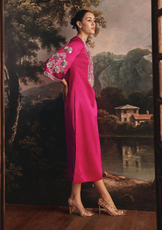 Gaji silk pink kaftan