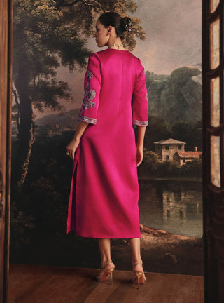 Gaji silk pink kaftan