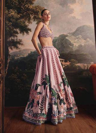 Blush pink embroidered lehenga and blouse