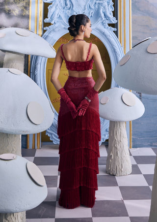 Eva raspberry red skirt with bustier