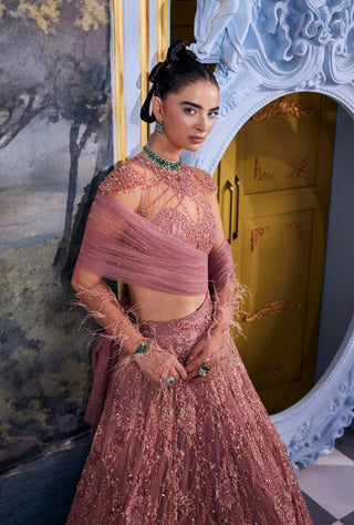 Rosella blush pink embellished lehenga set