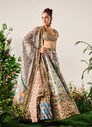 Alluring Multi-Panelled Lehenga Set by Payal And Zinal available on Indiaspopup.com