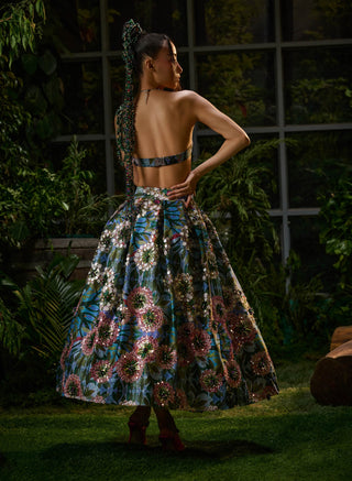 Multicolor Embellished Skirt And Blouse by Payal And Zinal available on Indiaspopup.com