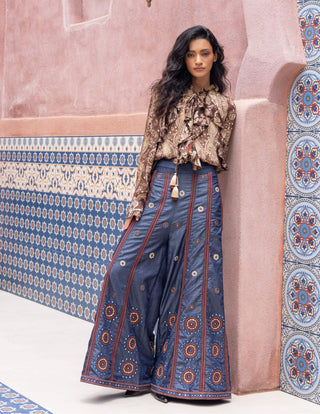 Paisley printed ruffle shirt and pants