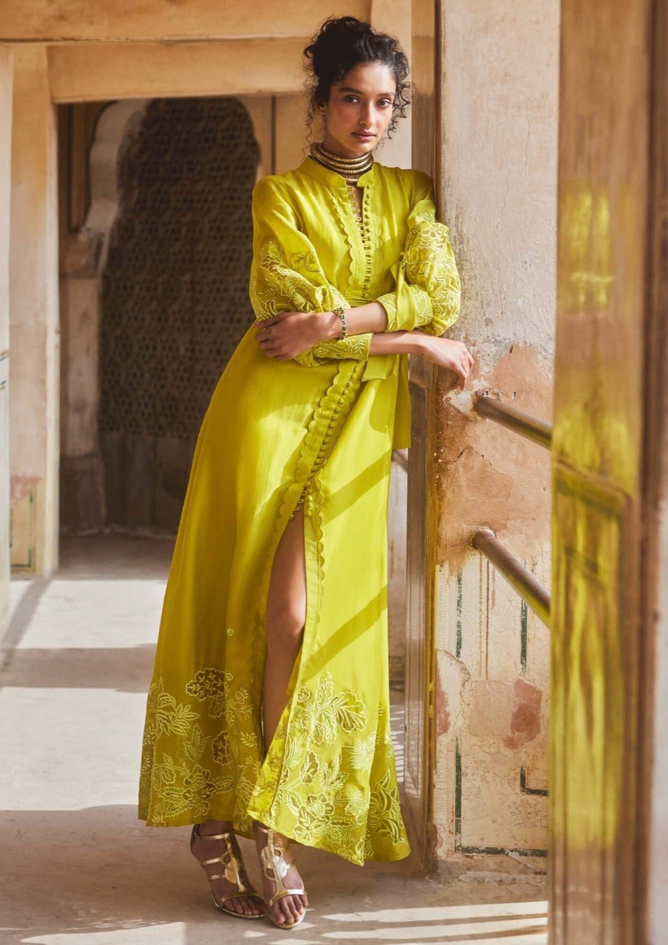 Lime yellow maxi dress L Lime yellow maxi dress L