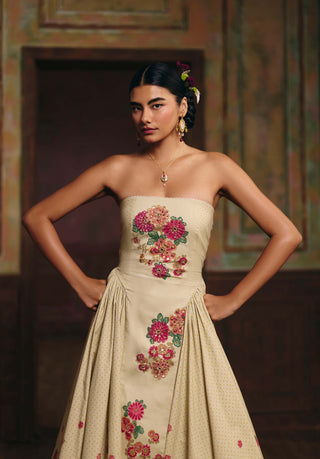 Ivory floral emilia dress