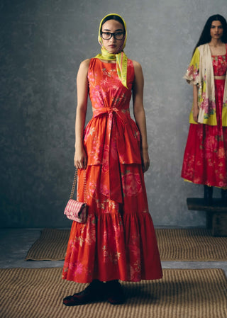 Rust orange selora dress