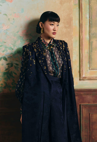 Navy blue eirene blazer and pant set