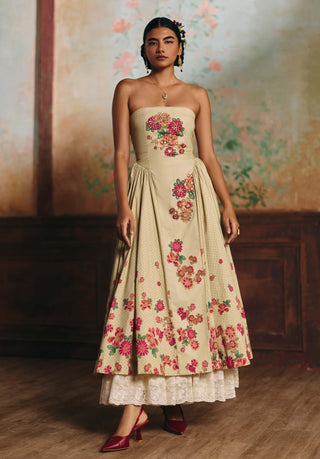 Ivory floral emilia dress