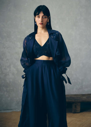 Navy blue nami jacket with top and pants