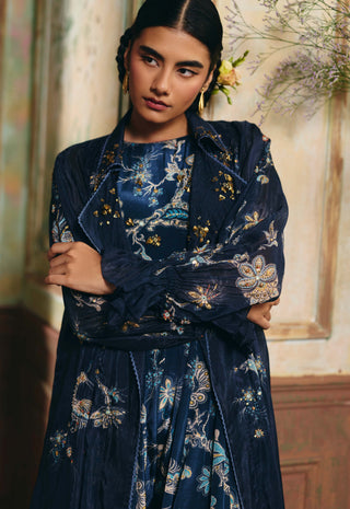 Navy blue winnie jumpsuit and jacket set