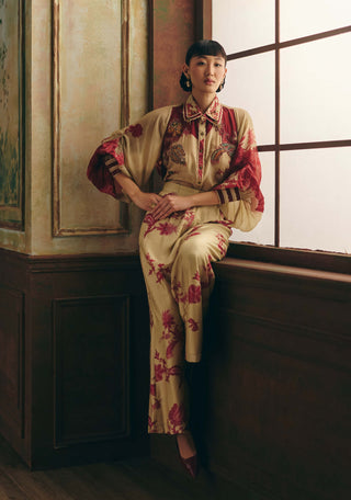 Sangria red hallein shirt and trousers