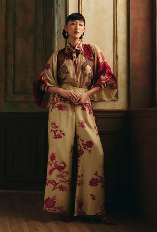 Sangria red hallein shirt and trousers