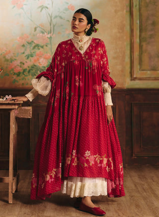 Cherry red theia maxi dress