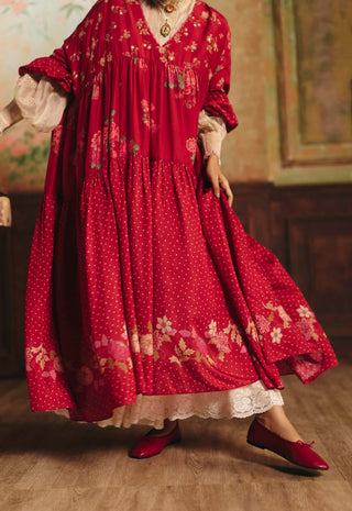 Cherry red theia maxi dress