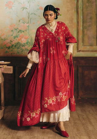 Cherry red theia maxi dress