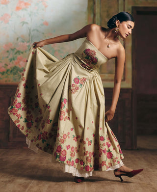 Ivory floral emilia dress
