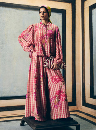 Pink eri top with pants