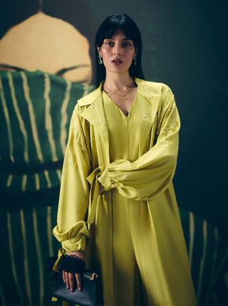 Yellow kira jumpsuit with jacket