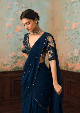 Space blue kaia sari set