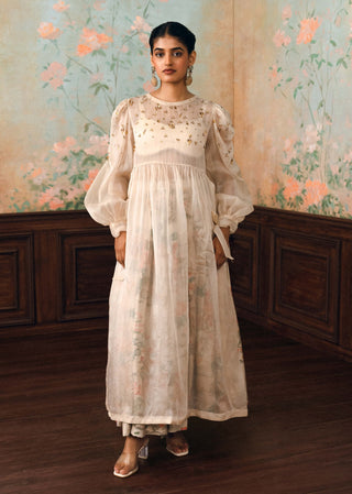 Ivory rosalie jacket, blouse and skirt set
