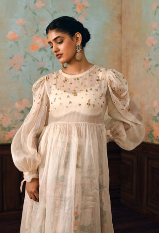 Ivory rosalie jacket, blouse and skirt set